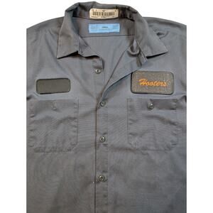 Hooters Cintas Mens Button Up Work Shirt XL Grunge Streetwear Y2K Distressed